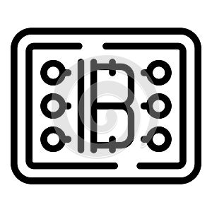 Bitcoin token icon outline vector. Blockchain decentralized network