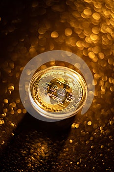 Bitcoin virtual money crypto currency concept