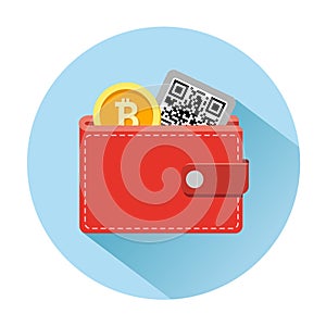 Bitcoin Wallet Icon With Cryptocurrency Coins