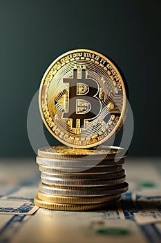 Bitcoin Wealth Coin Stack photo