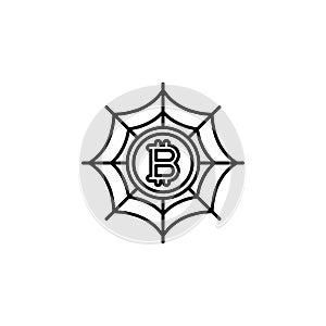 bitcoin, web icon. Element of crypto currency icon. Thin line icon for website design and development, app development on white