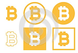 Bitcoin web icon set, editable vector illustration