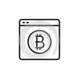Bitcoin web wallet, icon in line design. Bitcoin, wallet, cryptocurrency, web, blockchain, finance, digital on white photo