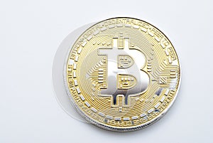 Bitcoin on white. Bitcoin. crypto, currency, cryptocurrency photo