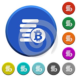 Bitcoins beveled buttons