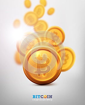 Bitcoins and New Virtual money concept.