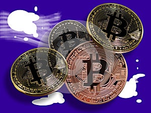 Bitcoins on splatters