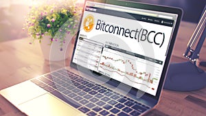 BITCONNECT on the Laptop Screen. Cryptocurrency Concept.