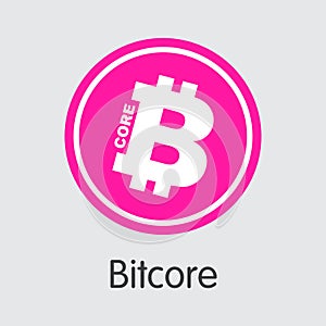 Bitcore Cryptographic Currency. Vector BTX Pictogram Symbol.