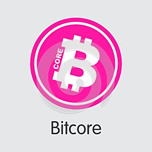 Bitcore Cryptographic Currency. Vector BTX Pictogram Symbol. photo