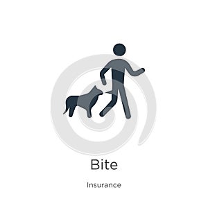 Bite icon vector. Trendy flat bite icon from insurance collection isolated on white background. Vector illustration can be used