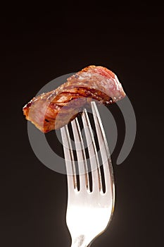 Bite of Juicy Steak.