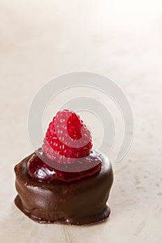 Bite size raspberry chocolate dessert