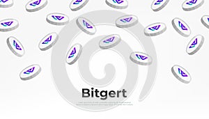Bitgert BRISE coin falling from the sky. BRISE cryptocurrency concept banner background