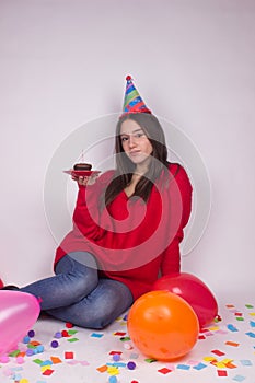 Bithday girl cake isolated