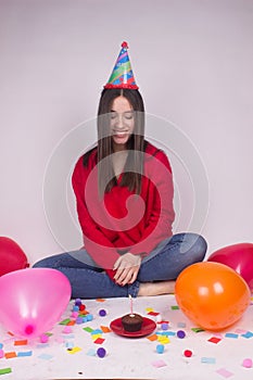 Bithday girl cake isolated