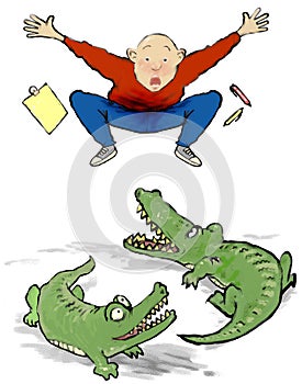 Biting alligators
