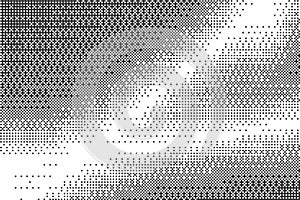 Bitmap pattern with pixel background. Dotted gradient texture. Retro vector gradation of computer game bg. Abstract geometric