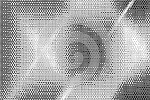 Bitmap pattern with pixel texture. Dotted gradient. Retro vector gradation of computer game bg. Abstract geometric