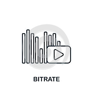 Bitrate icon. Line simple Streaming icon for templates, web design and infographics