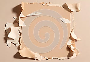 Bits of broken paper or carton beige