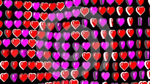 8 bits pixel hearts illustration. Retro arcade video game ValentineÃÂ´s Day photo