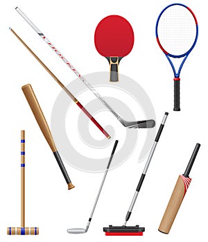 Bits and stick to sports vector illustration