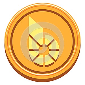 Bitshares Icon On Golden Coin Isolated