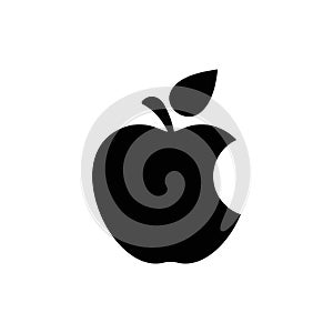 Bitten apple. Apple vector icon. Apple fruit illustration icon.Web design vector logo. Apple isolated on background