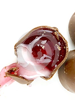 Bitten chocolate covered cherry