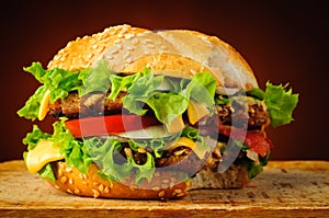 Bitten hamburger photo