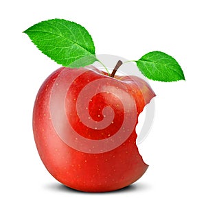 Bitten red apple