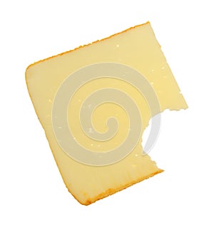 Bitten slice of muenster cheese