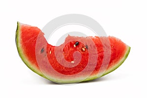 Bitten watermelon portion