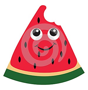 Bitten watermelon vector or color illustration