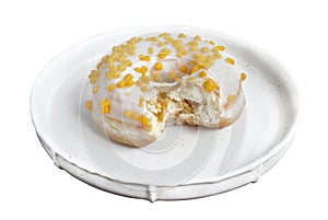 Bitten yellow donut