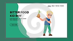 bitter food kid boy vector