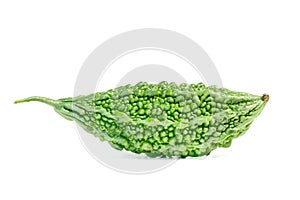 Bitter gourd or Bitter melon or Momordica charantia isolated on white background