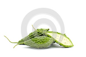 Bitter Gourd Karela on white background