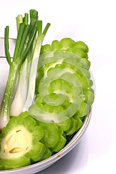 Bitter lemon and green spring onion
