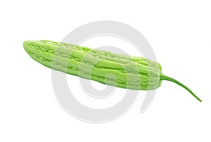 Bitter melon isolated on white