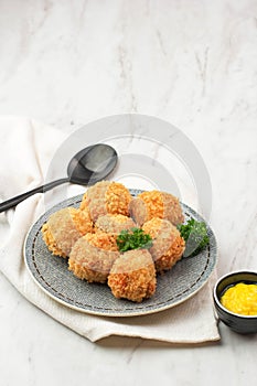 Bitterballen are a Dutch Meat Based Deep Fried Snack, Made by Making a Very Thick Stew Thickened with Roux and Beef Stock and