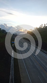 Bitung Manado toll road in the afternoon