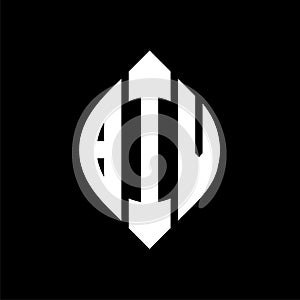 BIV circle letter logo design with circle and ellipse shape. BIV ellipse letters with typographic style. The three initials form a