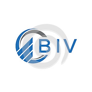 BIV Flat accounting logo design on white background. BIV creative initials Growth graph letter logo concept. BIV business finance
