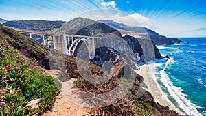 Bixby Bridge, Highway 1 Big Sur - California, USA, Travel concept