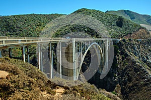 Bixby Bridge, on the Pacific Coast. Scenic California Highway 1