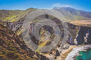 Bixby Creek Bridge, also known as Bixby Canyon Bridge, on the Big Sur coast of California, is one of the most photographed bridges