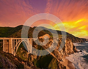 Bixby Creek Bridge on Highway 1, California