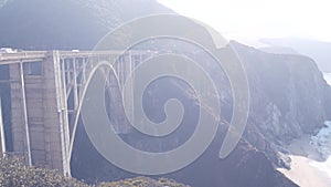 Bixby creek bridge, pacific coast highway 1, Cabrillo road. California, Big Sur.